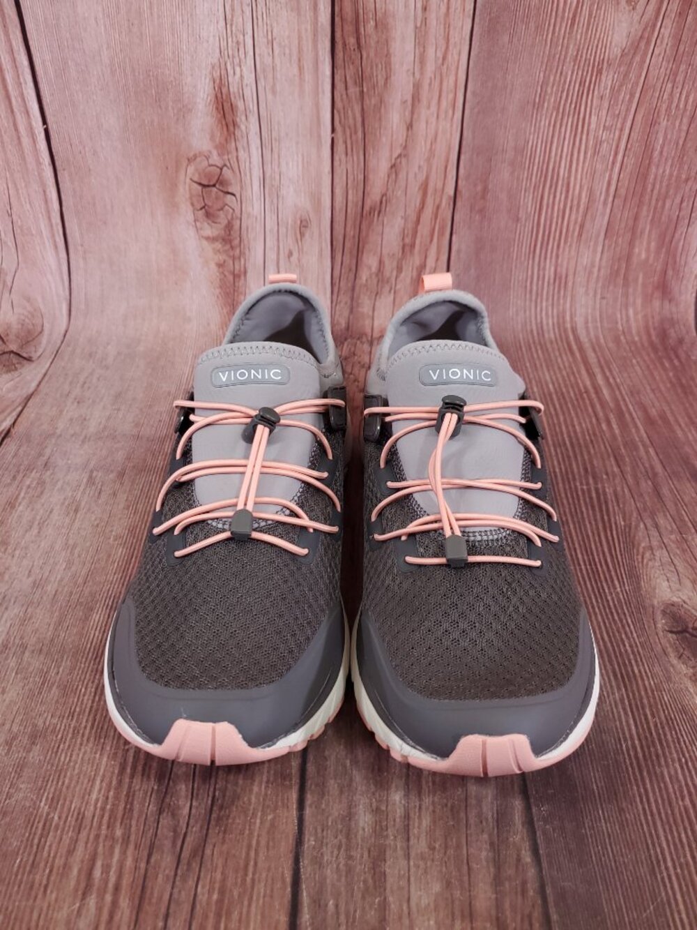 Vionic London Womens Size 9 1st Ray Technology Orthotic Shoes Sneakers Grey Pink - Picture 4 of 14